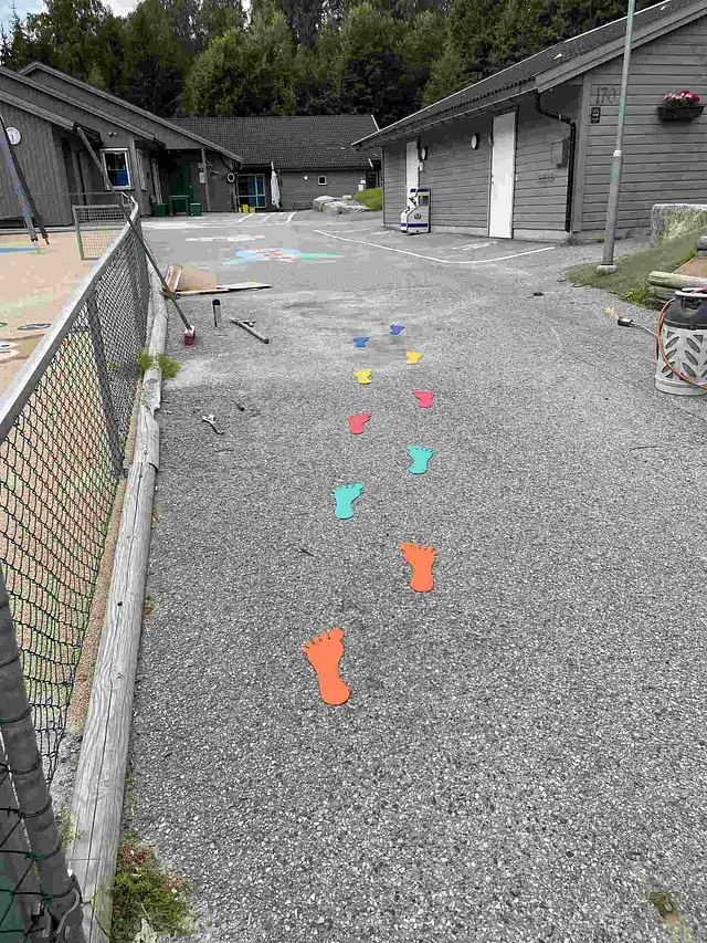 Brøttet barnehage remerking sykkelløype mm