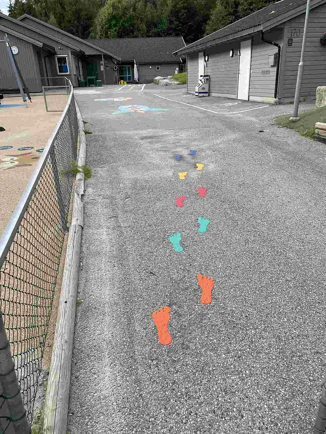 Brøttet barnehage remerking sykkelløype mm